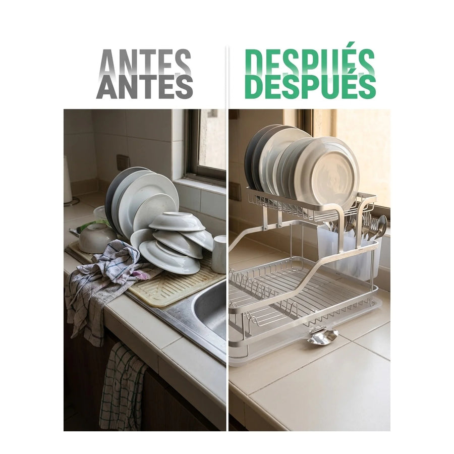 Secador De Platos Aluminio Premium 2 Niveles