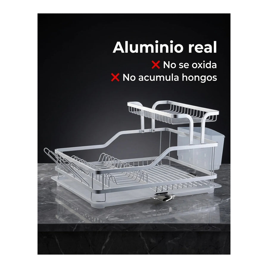 Secador De Platos Aluminio Premium 2 Niveles