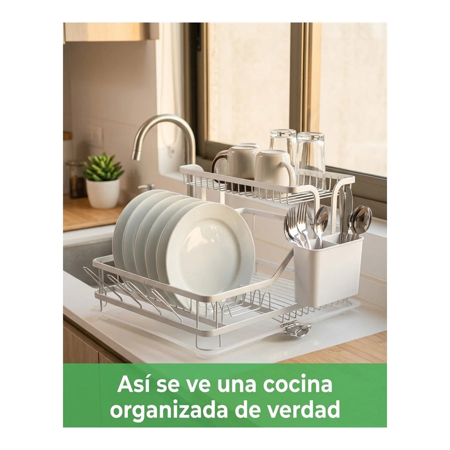 Secador De Platos Aluminio Premium 2 Niveles