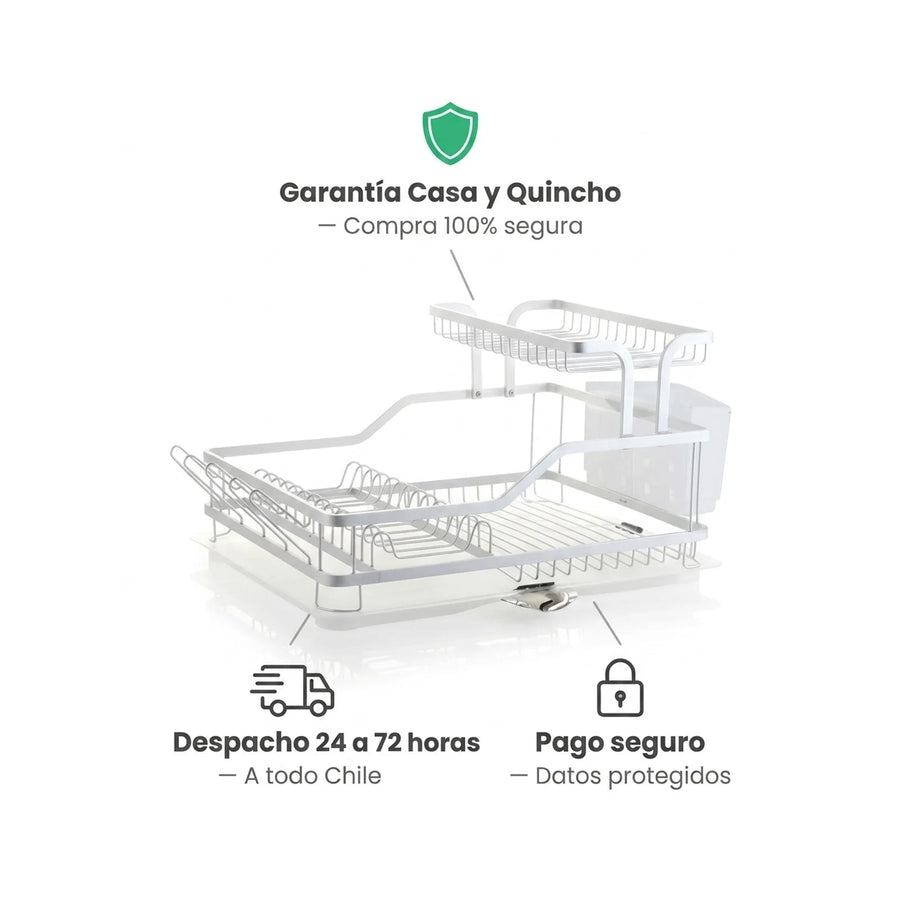 Secador De Platos Aluminio Premium 2 Niveles