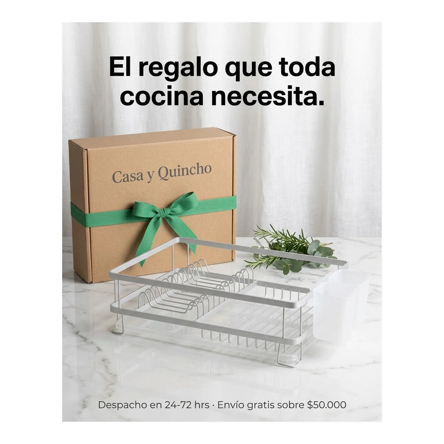 Secador De Platos Aluminio Inoxidable 1 Nivel 42x30x13