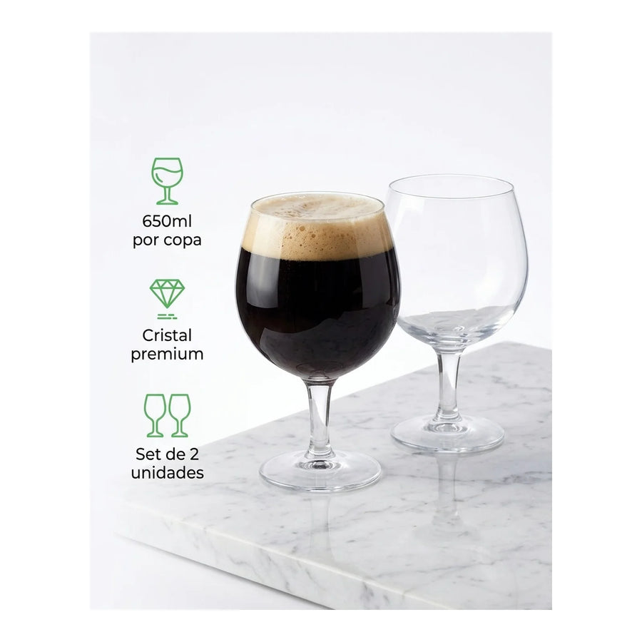 Set 2 Copones Cerveceros Wayu 650ml Beer Mug Cervecero Bar