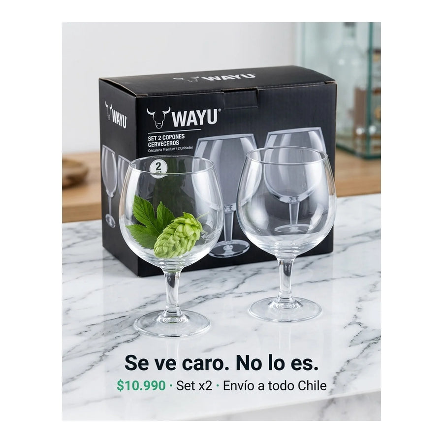 Set 2 Copones Cerveceros Wayu 650ml Beer Mug Cervecero Bar