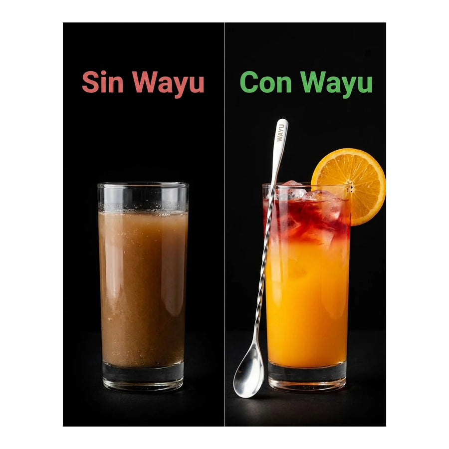 Set 2 Cucharas Wayu Barra Coctail Coctelería Aperitivo Bar