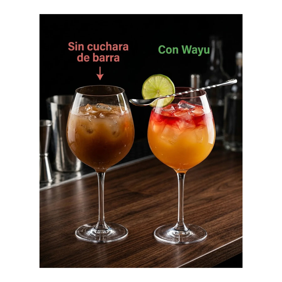 Set 2 Cucharas Wayu Barra Coctail Coctelería Aperitivo Bar