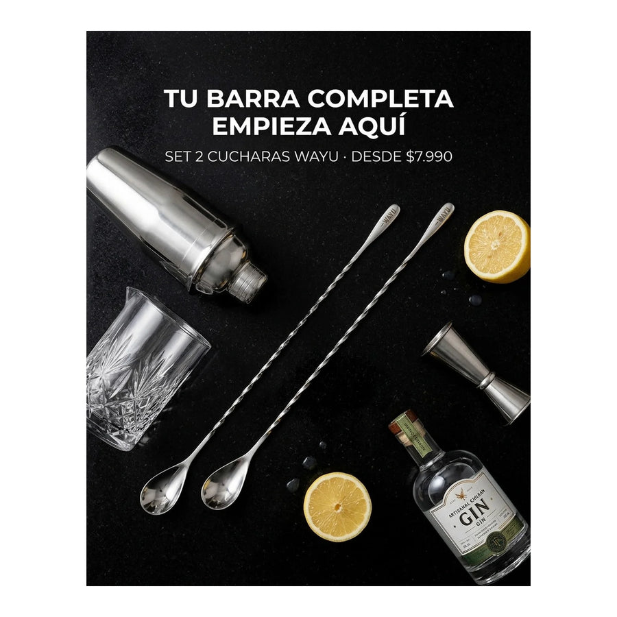 Set 2 Cucharas Wayu Barra Coctail Coctelería Aperitivo Bar