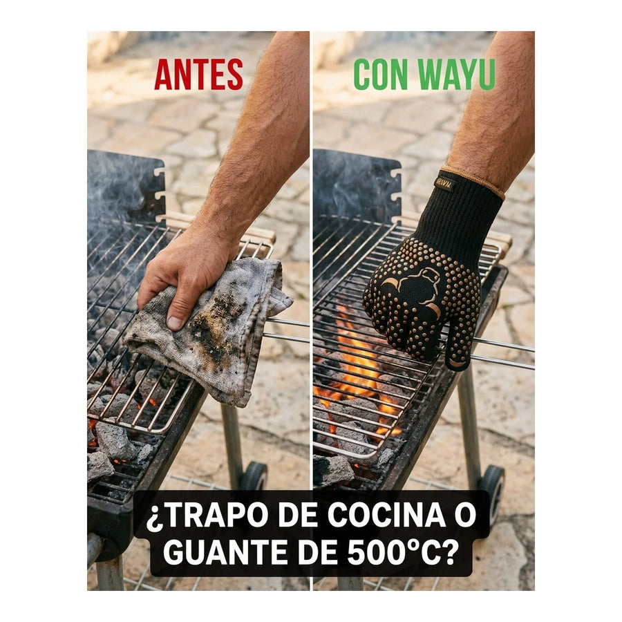 Set 2 Guantes Asado Alta Temperatura Parrillero Wayu Cocina