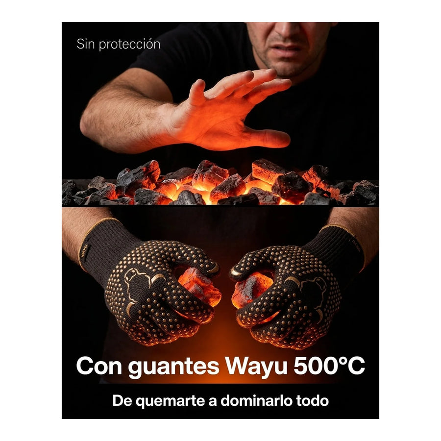 Set 2 Guantes Asado Alta Temperatura Parrillero Wayu Cocina
