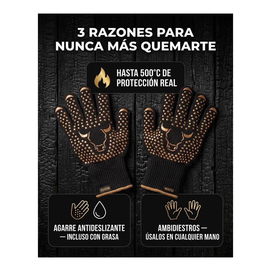 Set 2 Guantes Asado Alta Temperatura Parrillero Wayu Cocina