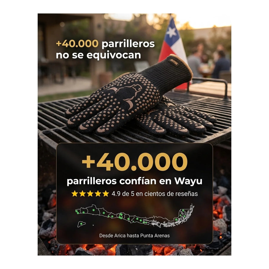 Set 2 Guantes Asado Alta Temperatura Parrillero Wayu Cocina