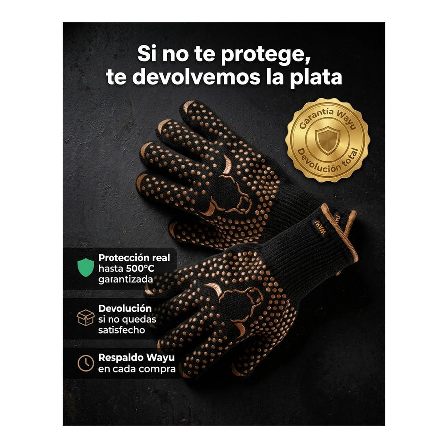 Set 2 Guantes Asado Alta Temperatura Parrillero Wayu Cocina