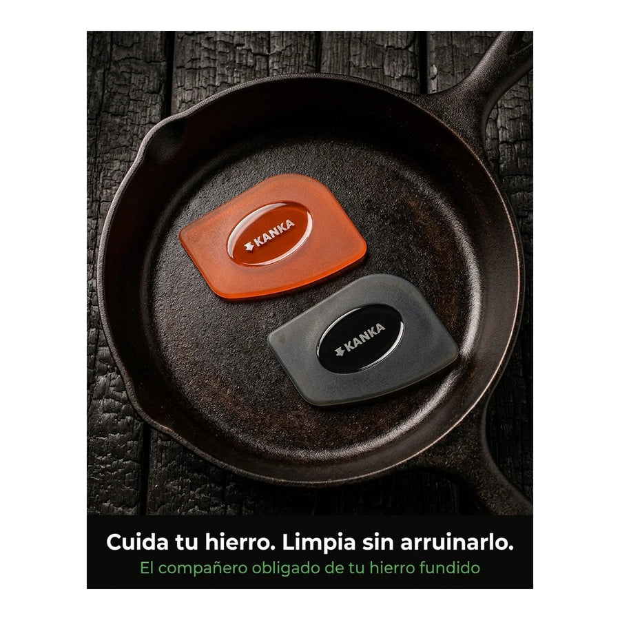 Set 2 Raspadores Plásticos Kanka Limpieza De Hierro Fundido
