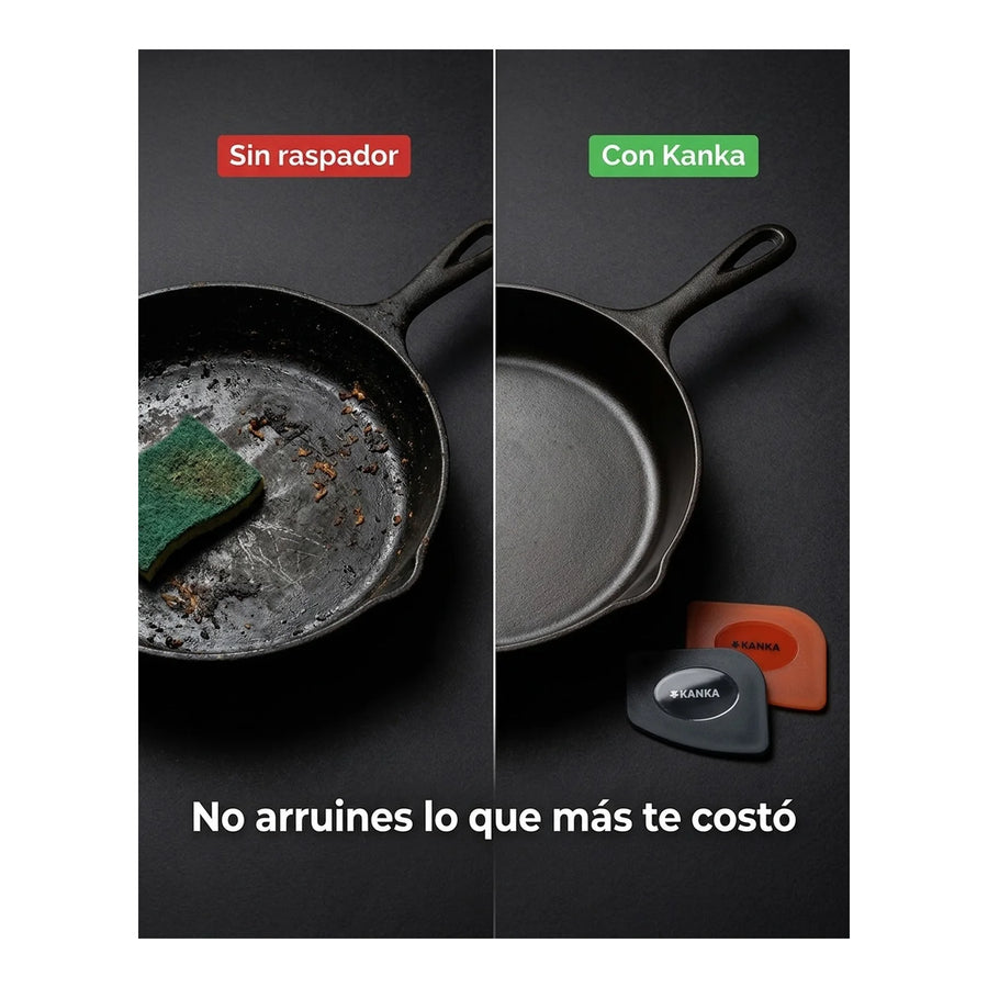 Set 2 Raspadores Plásticos Kanka Limpieza De Hierro Fundido