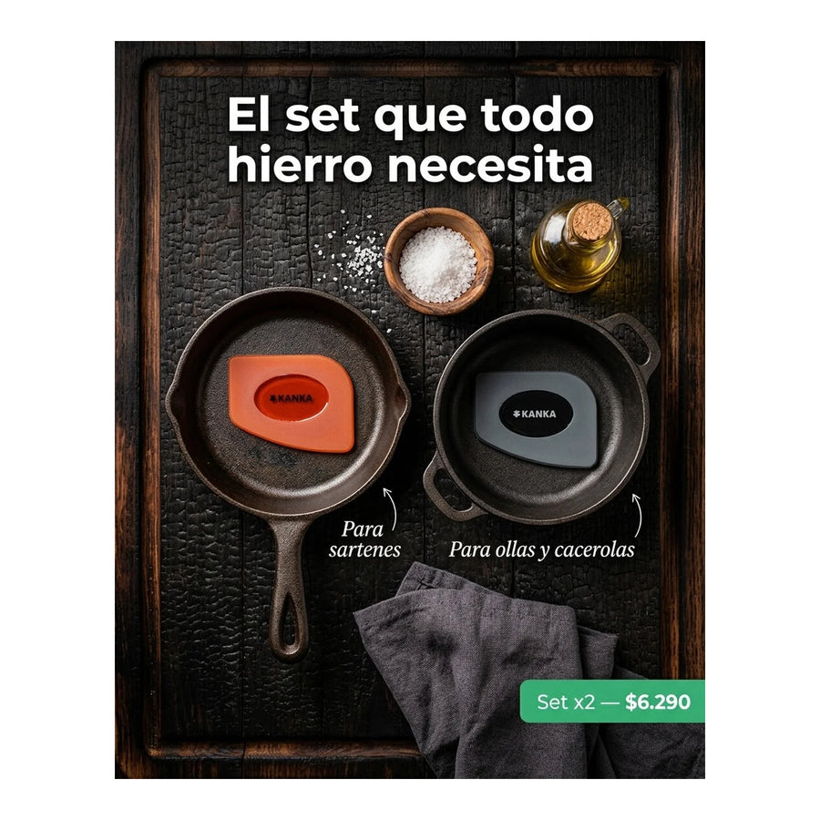 Set 2 Raspadores Plásticos Kanka Limpieza De Hierro Fundido