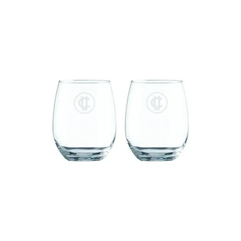 Set 2 Vasos Glasso U. Católica Premium Bar Quincho Bbq Cristal