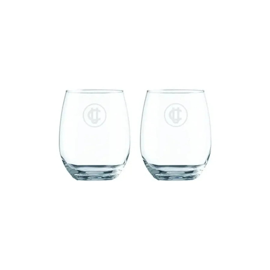 Set 2 Vasos Glasso U. Católica Premium Bar Quincho Bbq Cristal