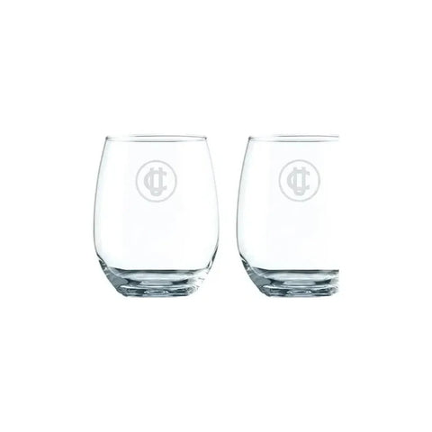 Set 2 Vasos Glasso U. Católica Premium Bar Quincho Bbq Cristal
