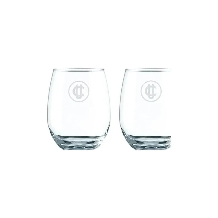 Set 2 Vasos Glasso U. Católica Premium Bar Quincho Bbq Cristal