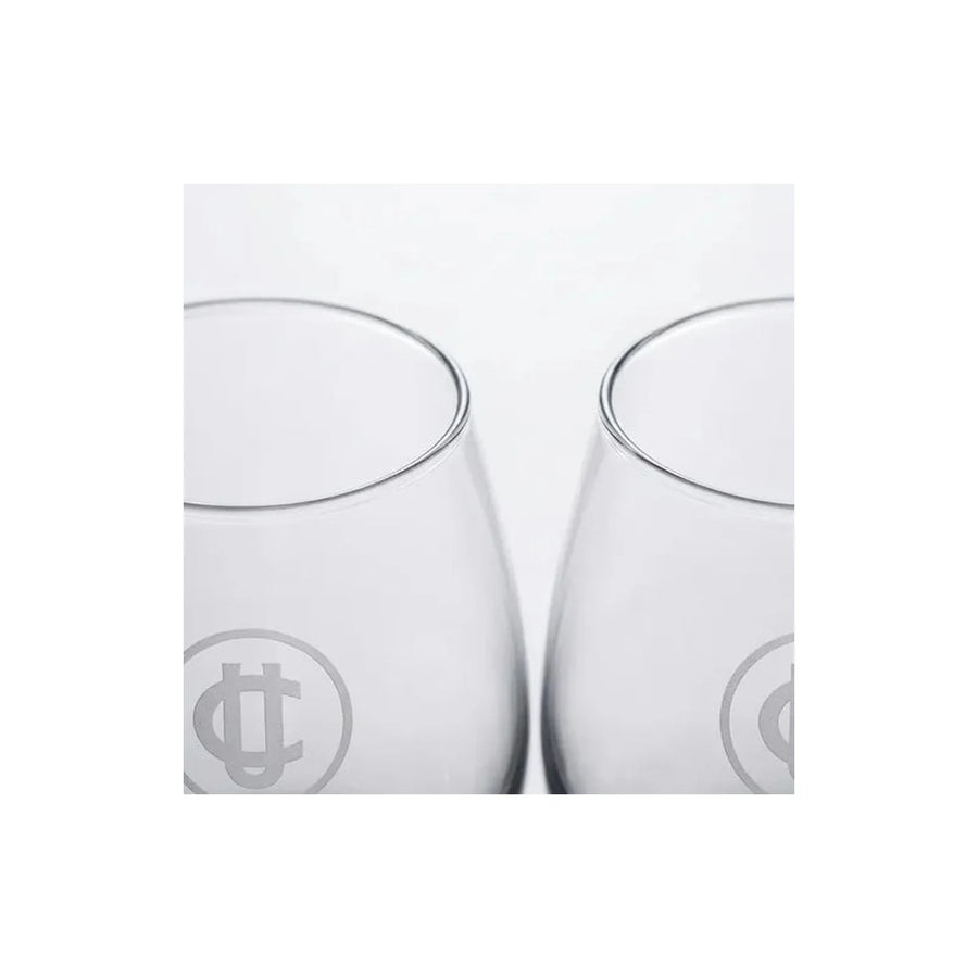 Set 2 Vasos Glasso U. Católica Premium Bar Quincho Bbq Cristal