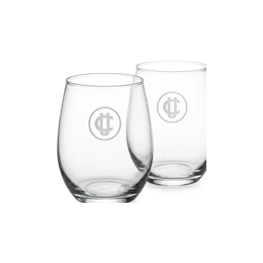 Set 2 Vasos Glasso U. Católica Premium Bar Quincho Bbq Cristal