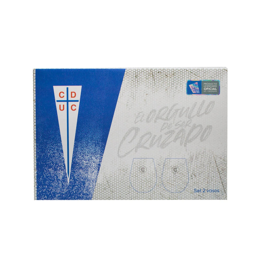 Set 2 Vasos Glasso U. Católica Premium Bar Quincho Bbq Cristal