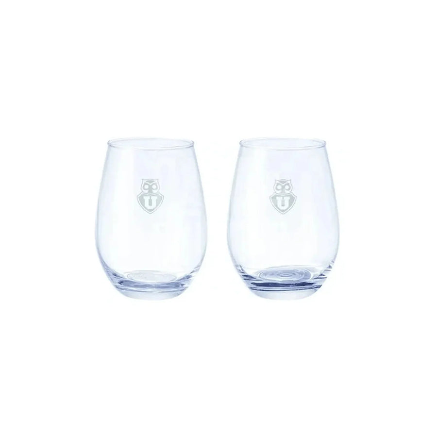 Set 2 Vasos Glasso U. De Chile Premium Bar Quincho Bbq Color Cristal