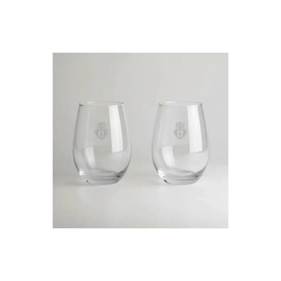 Set 2 Vasos Glasso U. De Chile Premium Bar Quincho Bbq Color Cristal