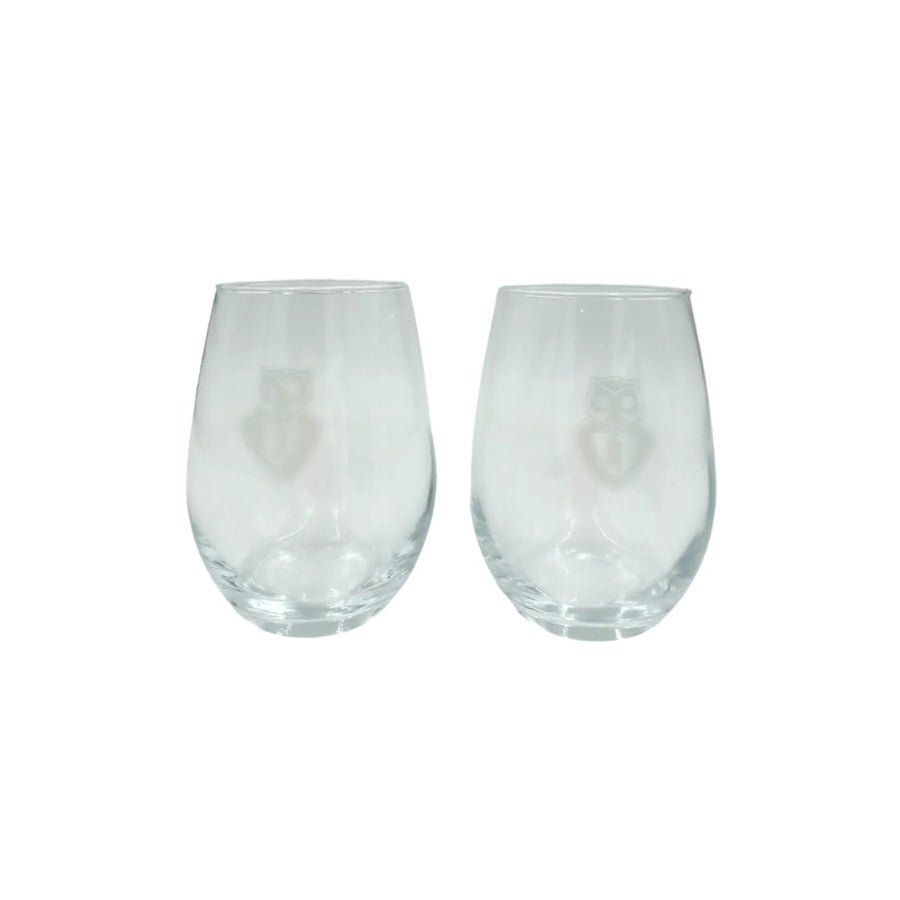 Set 2 Vasos Glasso U. De Chile Premium Bar Quincho Bbq Color Cristal