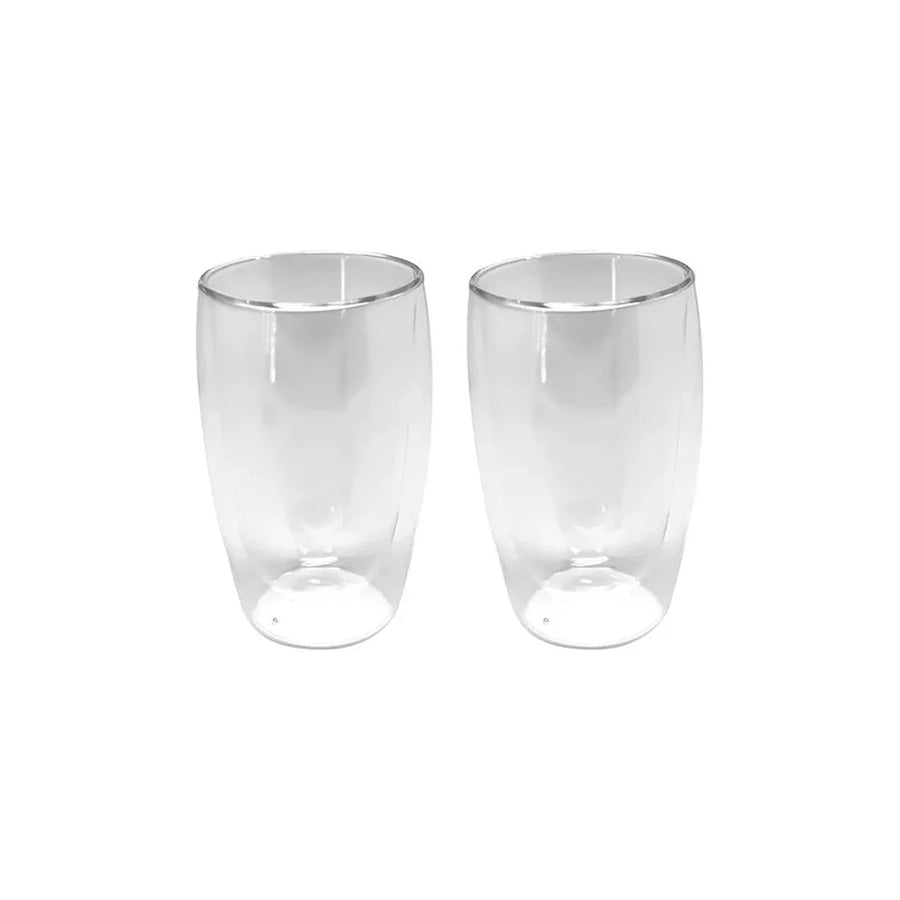 Set 2 Vasos Vidrio Doble Pared Transparente 473 Ml Para Café Glasso
