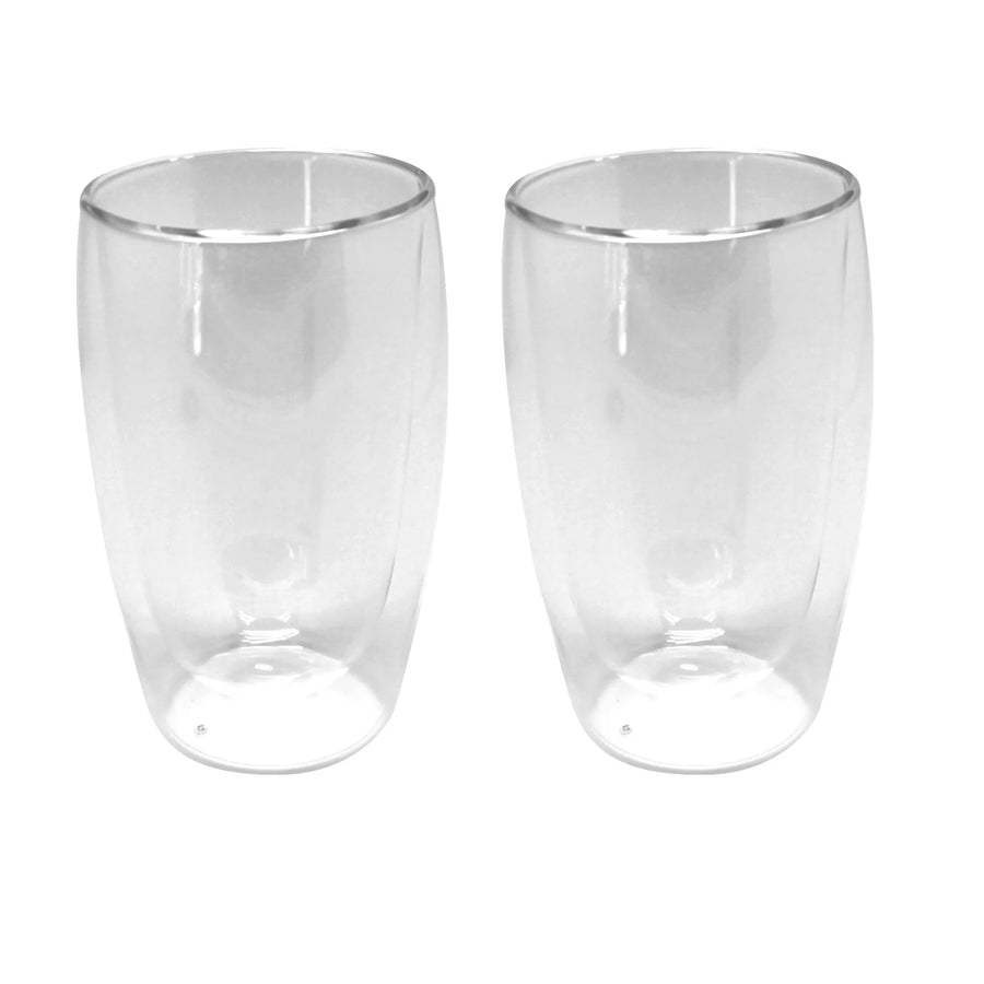 Set 2 Vasos Vidrio Doble Pared Transparente 473 Ml Para Café Glasso