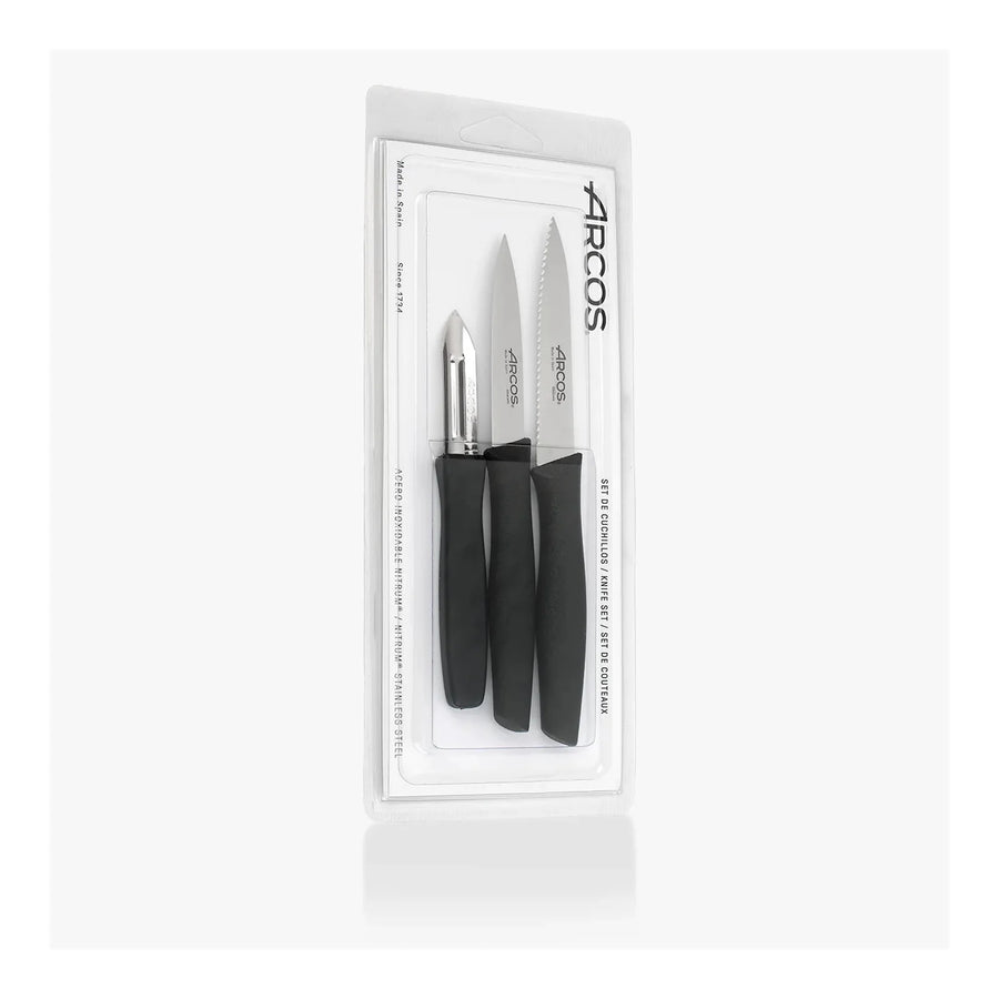 Set 3 Cuchillos Mondadores Pelador Arcos Nova