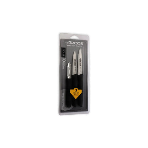 Set 3 Cuchillos Mondadores Pelador Arcos Nova