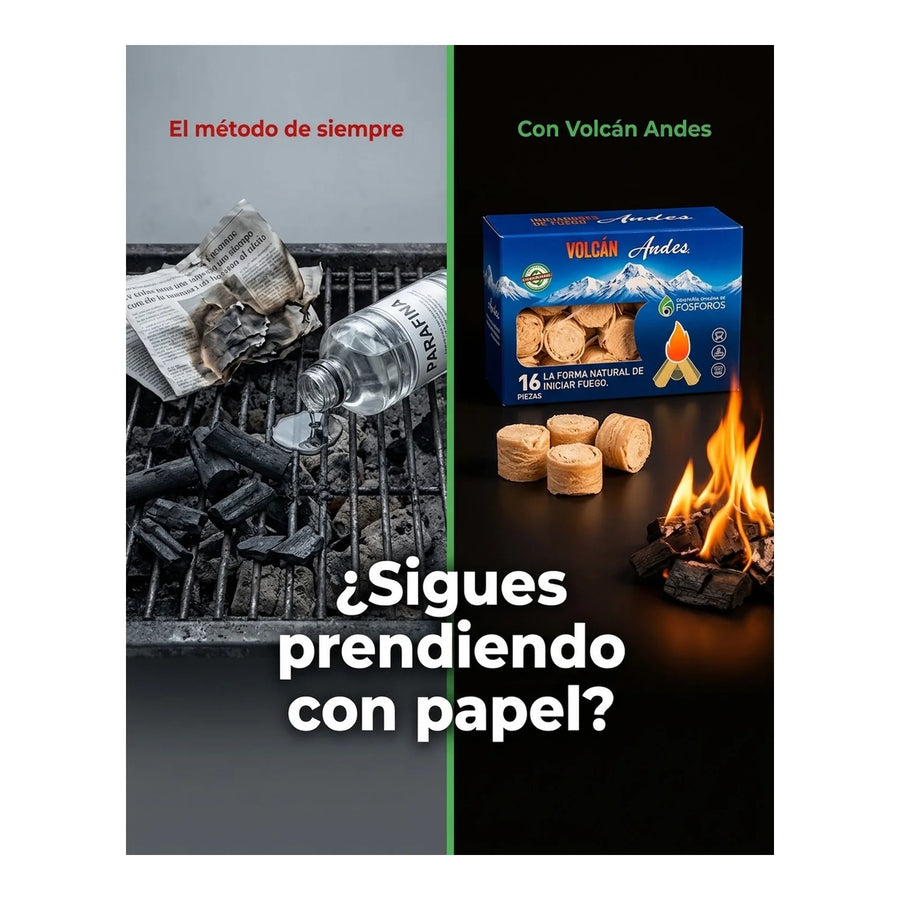 Set 3 Iniciador De Fuego Volcán Parrilla Carbón Leña Asado