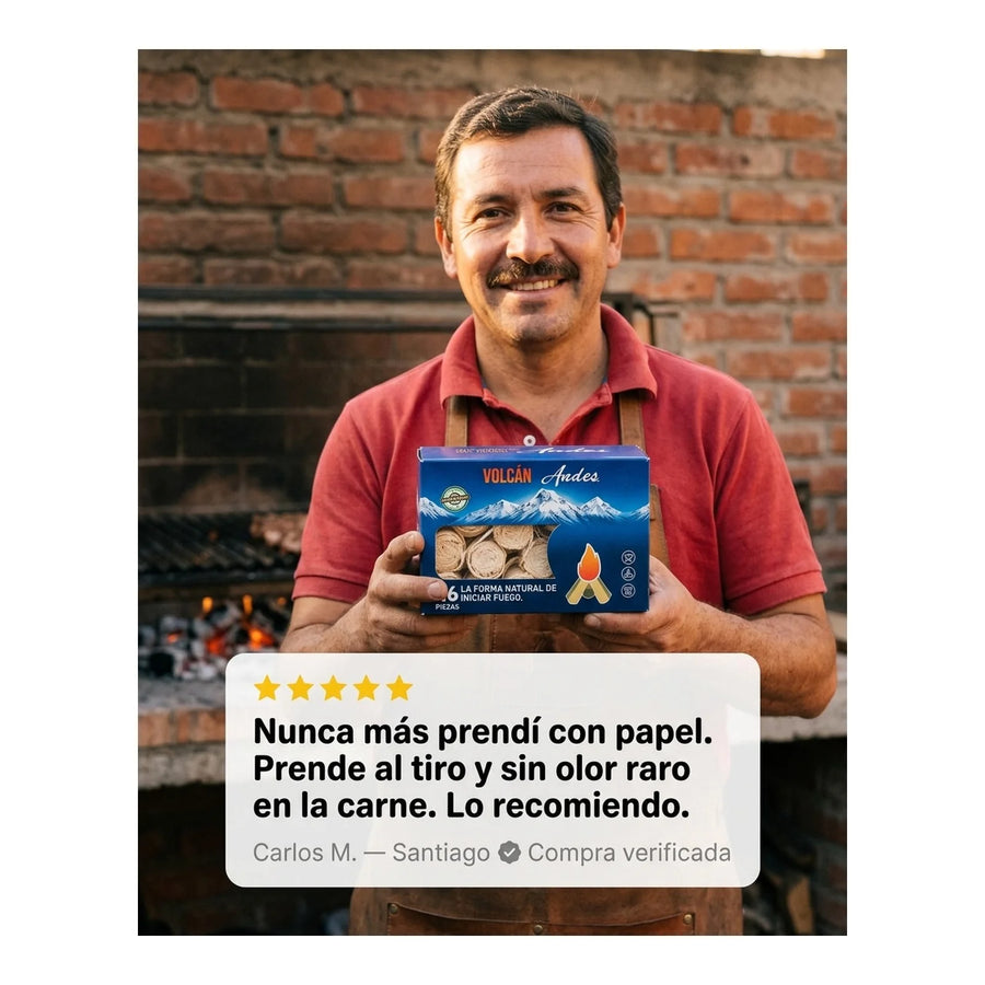 Set 3 Iniciador De Fuego Volcán Parrilla Carbón Leña Asado