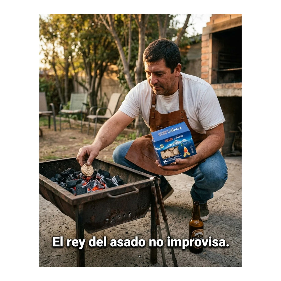 Set 3 Iniciador De Fuego Volcán Parrilla Carbón Leña Asado
