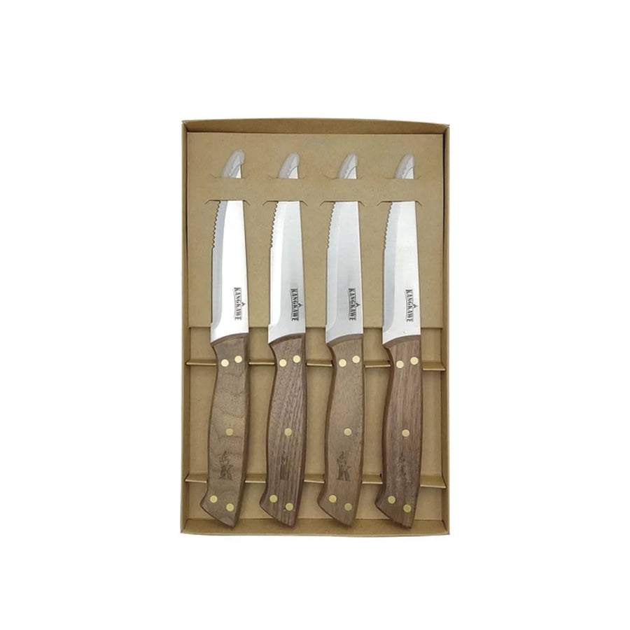 Set 4 cuchillos parrilleros Kangkawe completo con todas sus piezas