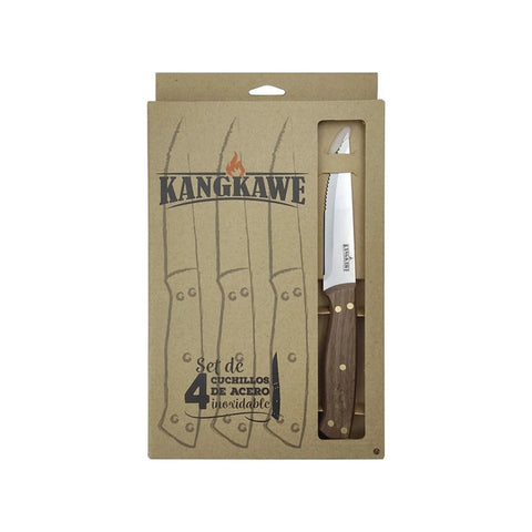 Set 4 cuchillos parrilleros Kangkawe en su caja original