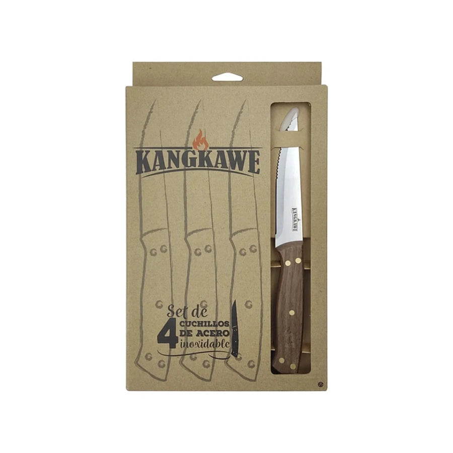 Set 4 cuchillos parrilleros Kangkawe en su caja original