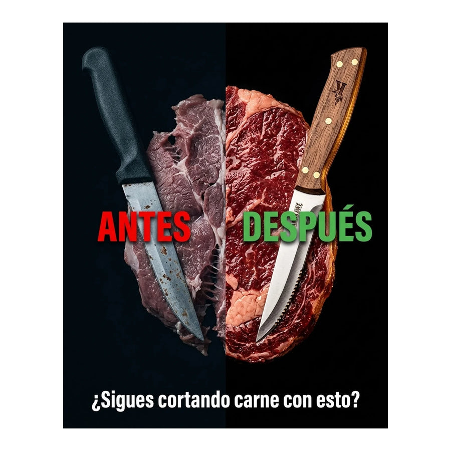 Set 4 Cuchillos Kangkawe Premium Parrilla Cocina Asado Bbq + Grabado Personalizado