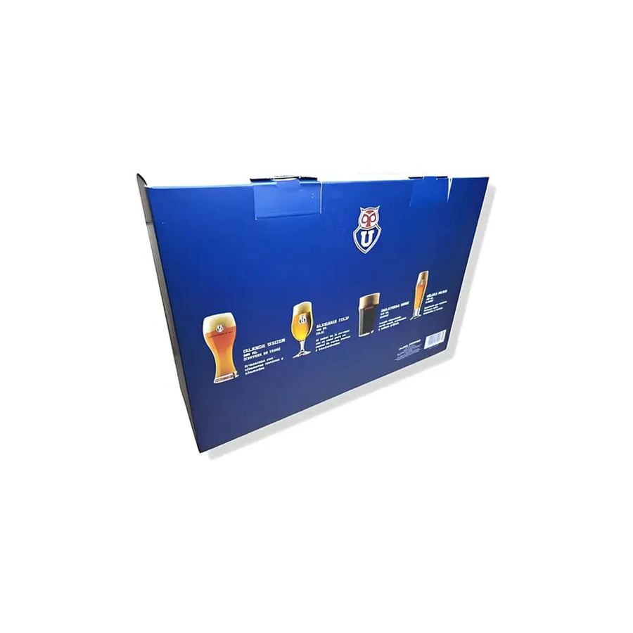 Set 4 Vasos Cerveceros U. De Chile Premium Bar Quincho Bbq