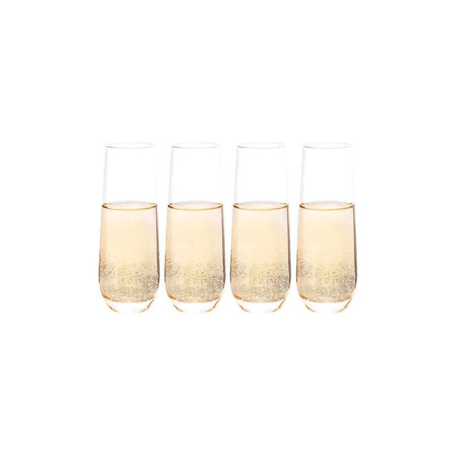 Set 4 Vasos Champagne Espumante Vidrio 280ml Glasso
