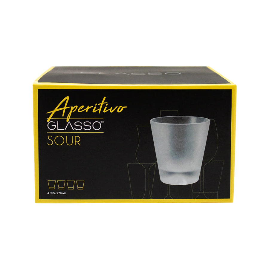 Set 4 Vasos Pisco Sour Vidrio 270ml Apto Lavavajillas Glasso