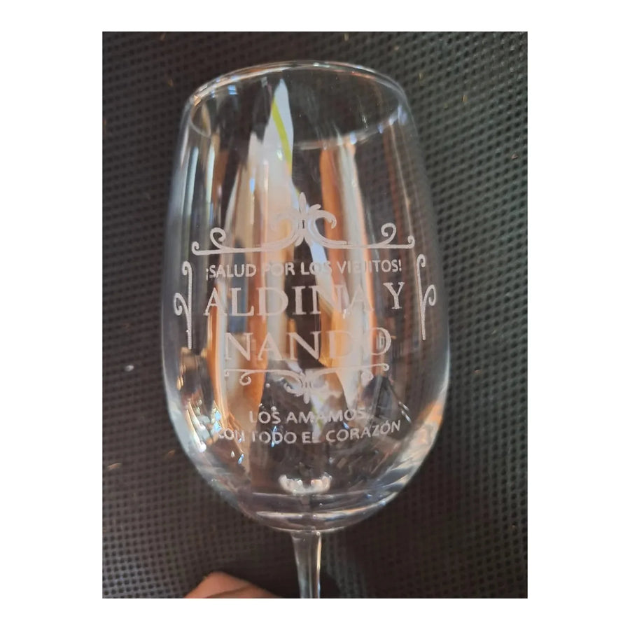 Set 6 Copas de Vino 360 Grabado Láser Personalizado
