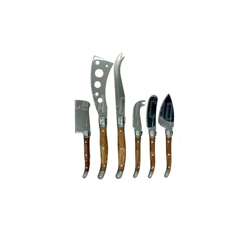 Set 6 Cuchillos Aperitivo Wayu Mango Madera Tablas + Grabado Personalizado