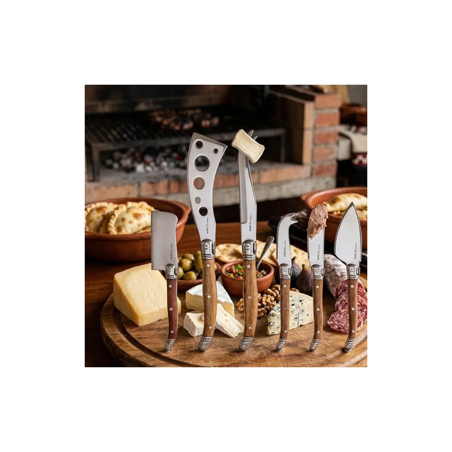 Set 6 Cuchillos Aperitivo Wayu Mango Madera Tablas + Grabado Personalizado