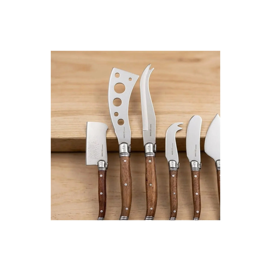 Set 6 Cuchillos Aperitivo Wayu Mango Madera Tablas + Grabado Personalizado