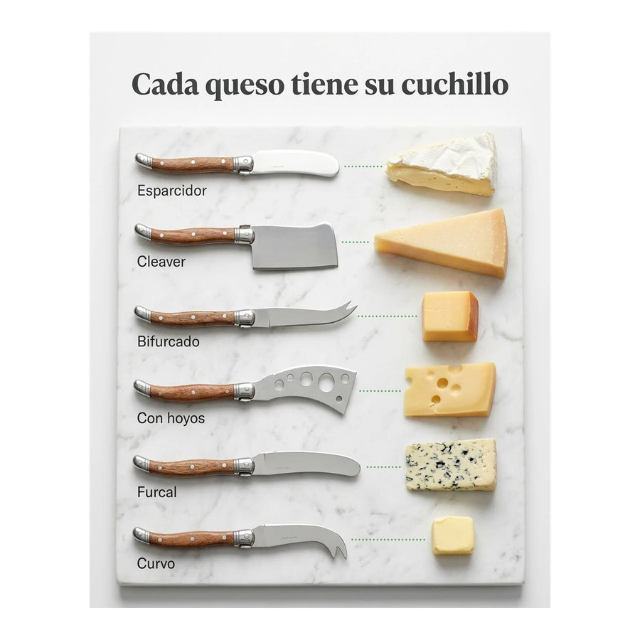 Set 6 Cuchillos Aperitivo Wayu Mango Madera Tablas + Grabado Personalizado