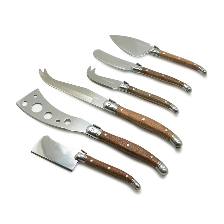 Set 6 Cuchillos Aperitivo Wayu Mango Madera Tablas + Grabado Personalizado