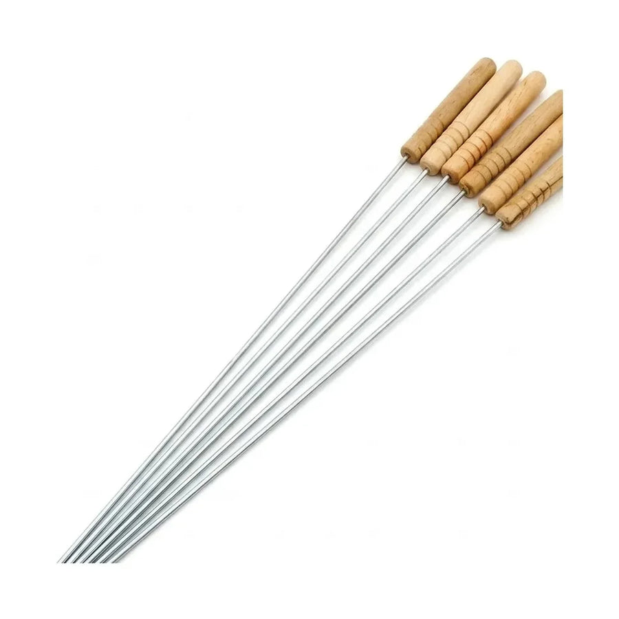 Set 6 Pinchos 42cm Acero Inoxidable para Anticuchos y Asado