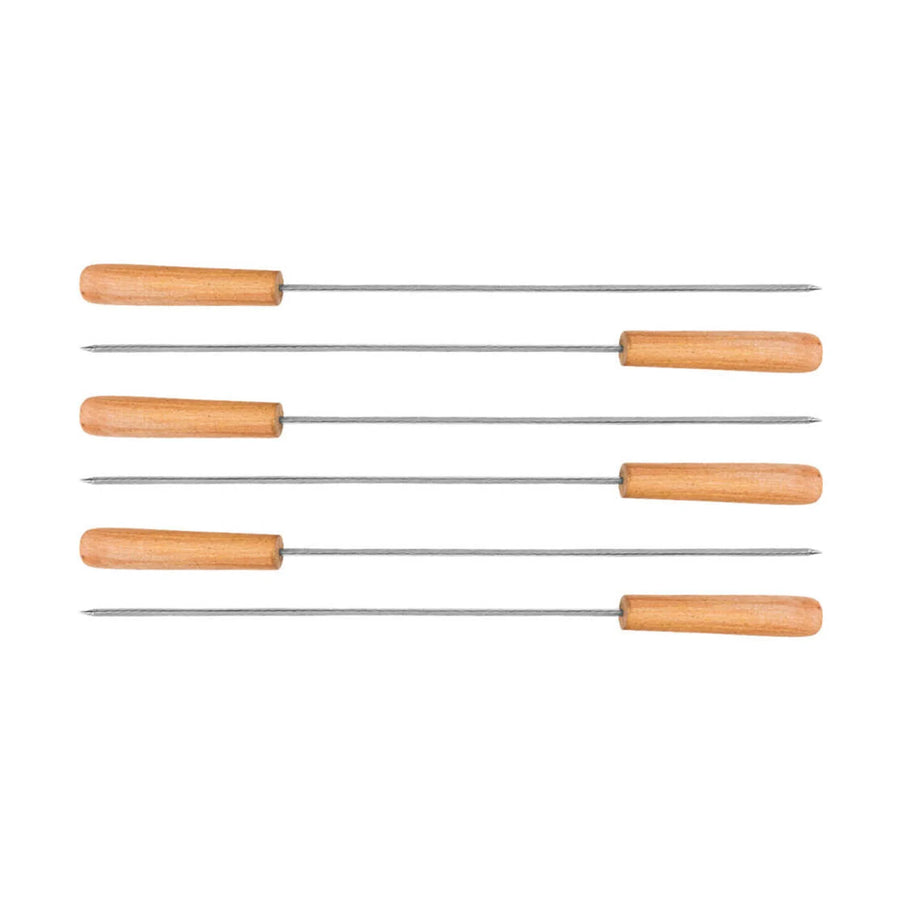 Set 6 Pinchos Premium Anticucho Asado Parrilla Niquelado